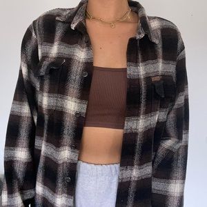 Brown and Black button down flannel